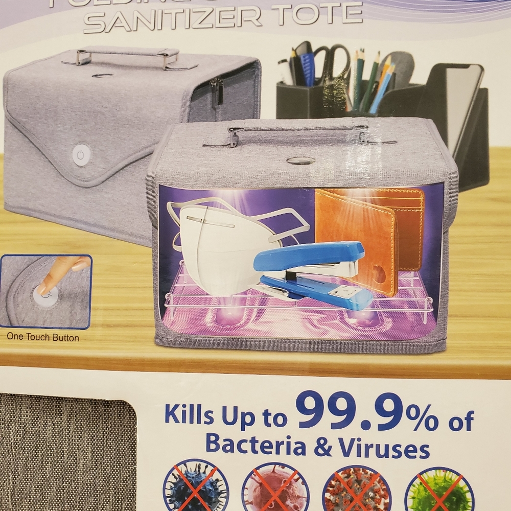 Home/office folding UV-C/UV-A Sanitizer tote